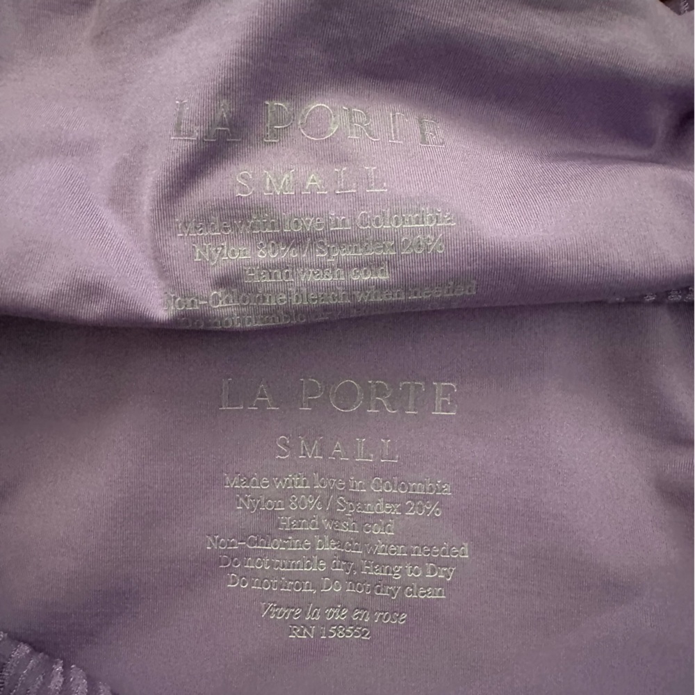 La Porte Lavender two piece Swimwear size small swimsuit swimwear high cut - Picture 3 of 4